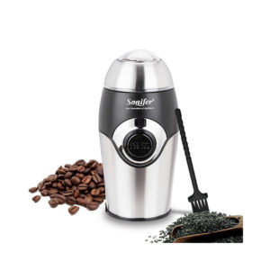 A sleek Sonifer coffee grinder SF-3507 sitting on a kitchen counter.