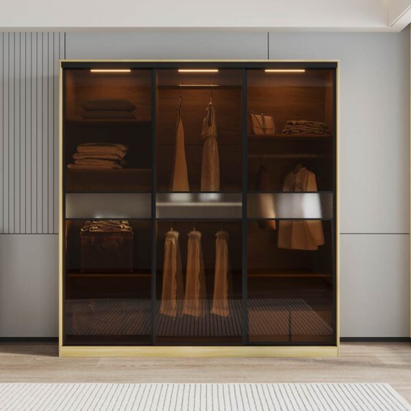 Wooden Sliding Wardrobe 3 Glass Door | Redwave Online