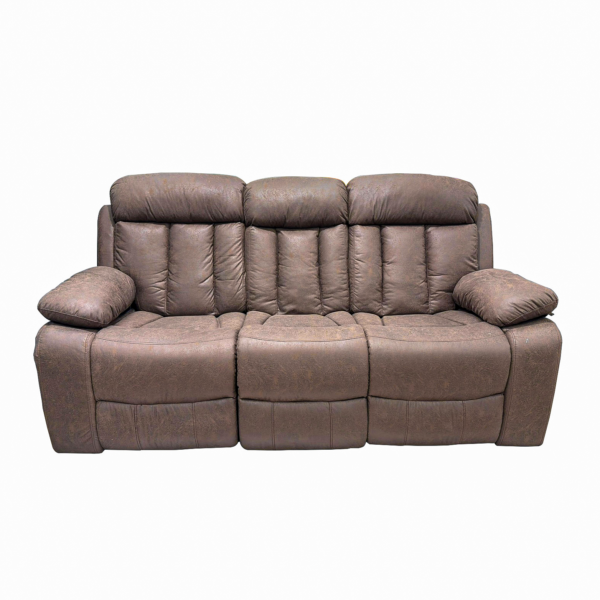 Koumo 3 Seater Brown Recliner Sofa | Redwave Online