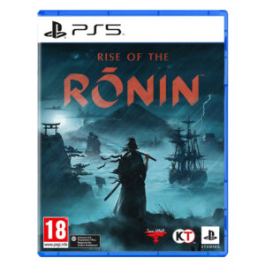 A copy of the Rise of the Ronin PS5 game case featuring the main character.