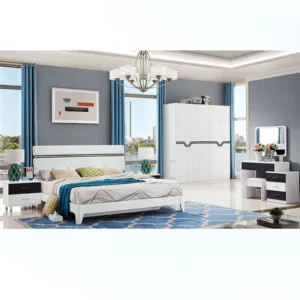 Queen Size Full BedRoom Set With Storage Bed & Open Door Wardrobe Model:P010