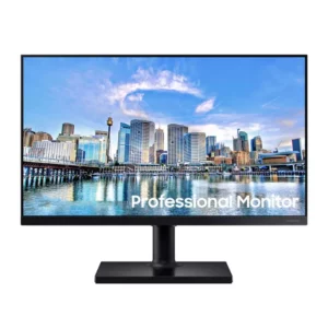 Samsung 27 inch monitor professional display on an adjustable ergonomic stand.