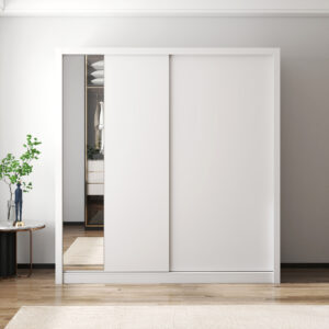 Sliding Wardrove 2 Door With Mirror Color: White
