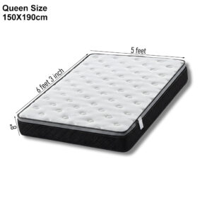 Roll Spring Mattress (Queen) 150 × 190 × 20CM featuring a breathable fabric cover and a responsive spring system for spacious queen-sized comfort
