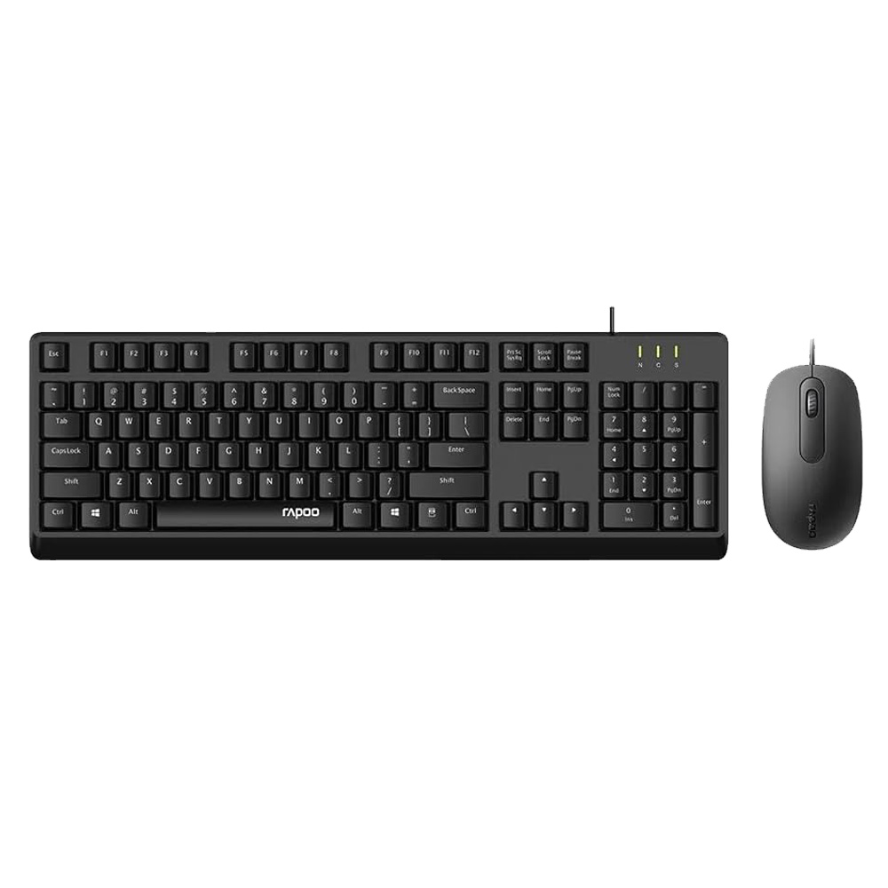 Rapoo X130 PRO Wired Optical Mouse and Keyboard Combo Black