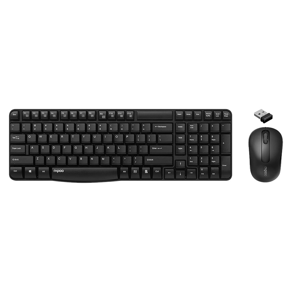 Rapoo X1800S Wireless Optical Mouse & Keyboard Combo Black