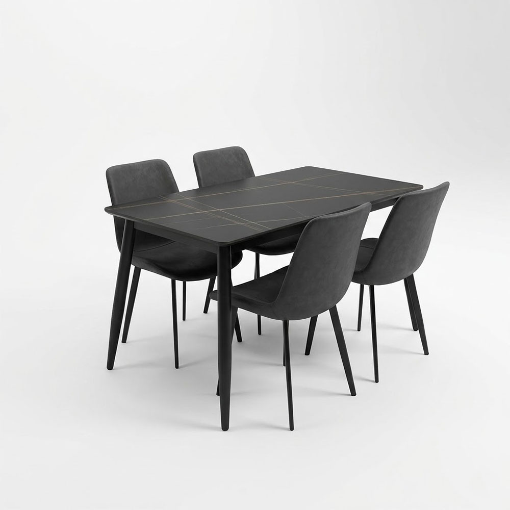 Dining Table with Four Chairs #9107 Gray