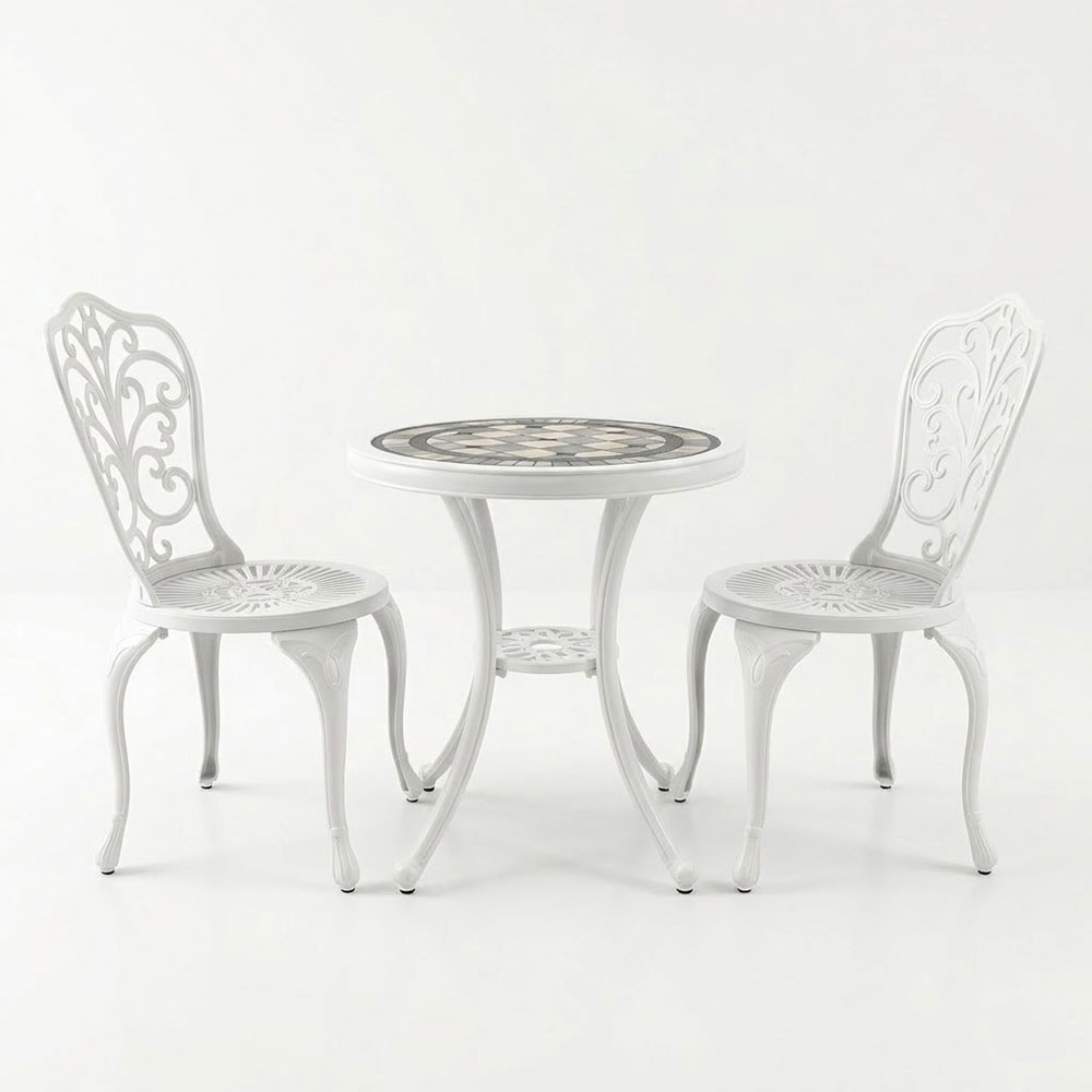 Garden Table With Chair Colour: White