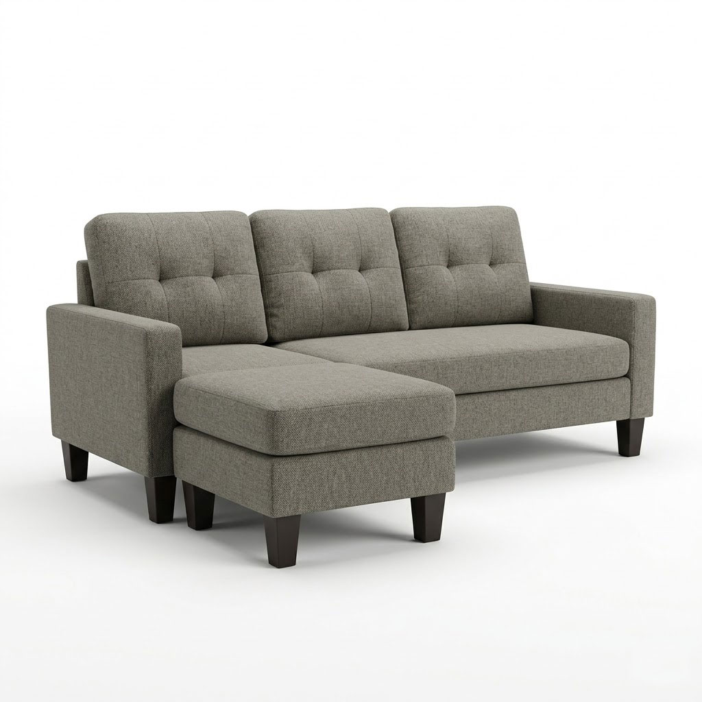 Koumo Corner Sofa Reversible With Ottoman Color: 5092-b-4 Brown Model: KM-172157