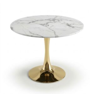 Round Marble Tea Table Colour:White Grey Model: 860