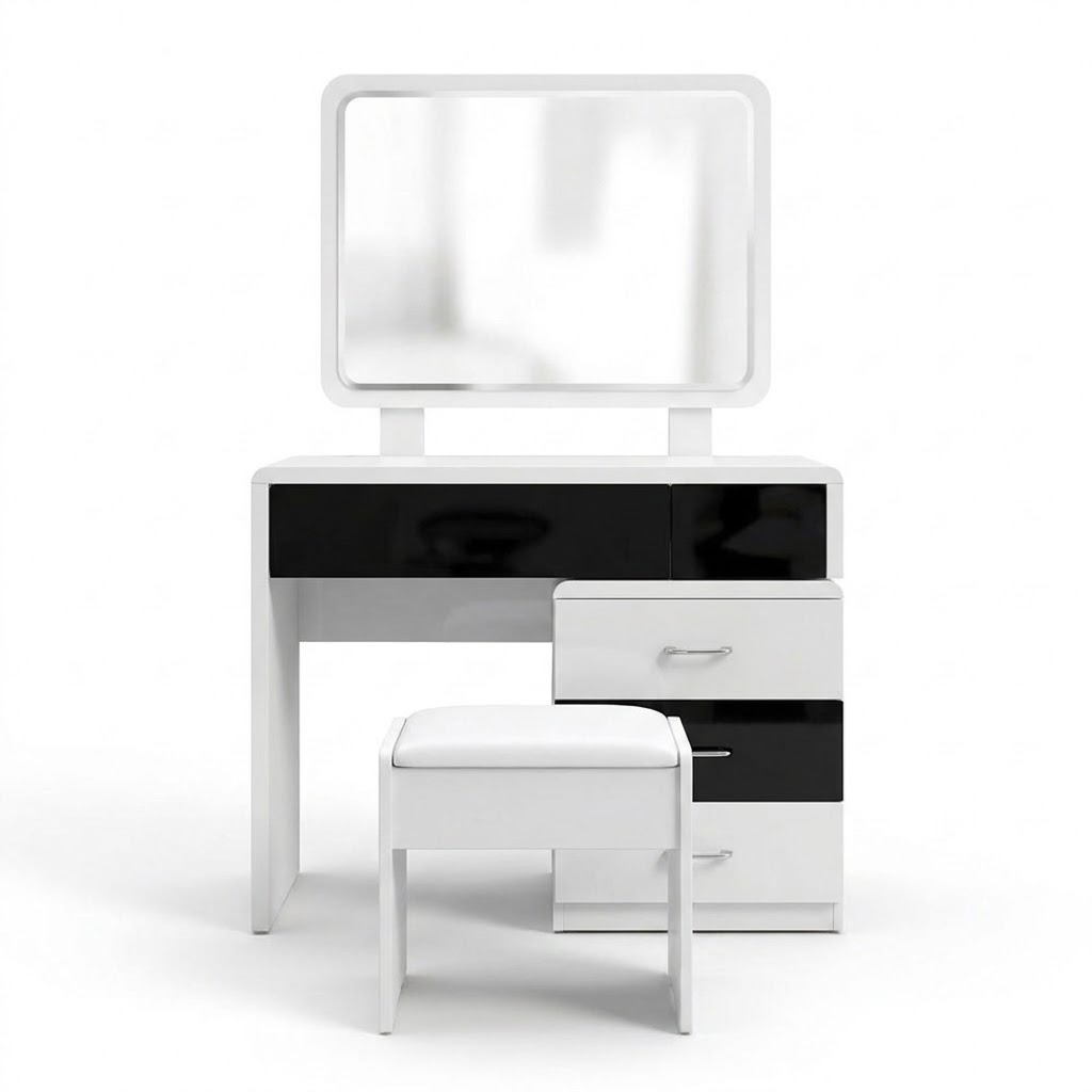 Dressing Table Model:P010 Colour:White & Black