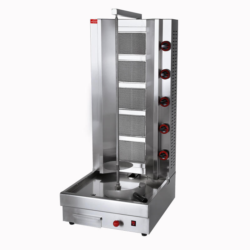 Commercial 5-Burner Ceramic Gas Shawarma Doner Kebab BBQ Grill CG-960Q
