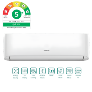 Hisense 5-Star Energy Saving 10000 BTU WIFI SMART Inverter AC Model: AS-10TR4RLRCA00