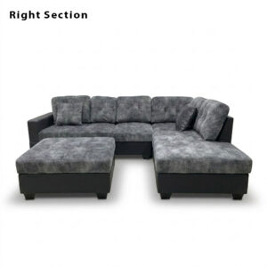 Koumo Corner Sofa With Ottoman Right Section KM191905-R Grey/Black