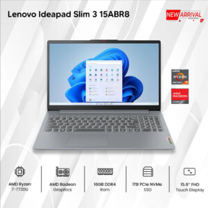 Lenovo Ideapad Slim 3 15ABR8 Ryzen 7-7730U, 16GB RAM, 1TB SSD, 15.6'' FHD, Touchscreen, Windows 11, Arctic Gray Laptop