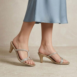 Vincci Metallic Cushion-Sole Heeled Sandals with Sparkling Straps - Size: 5/6/8