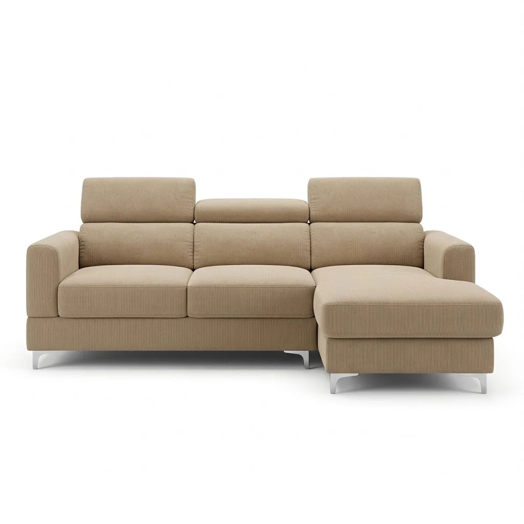 Koumo Right Sectional Corner Sofa Light Brown KM-192037-R