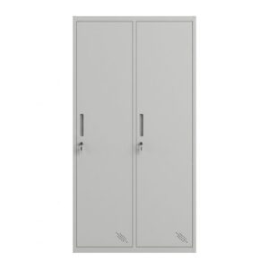 2 Door Steel Wardrobe Locker - Grey